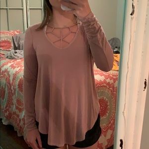 cute pink long sleeve top